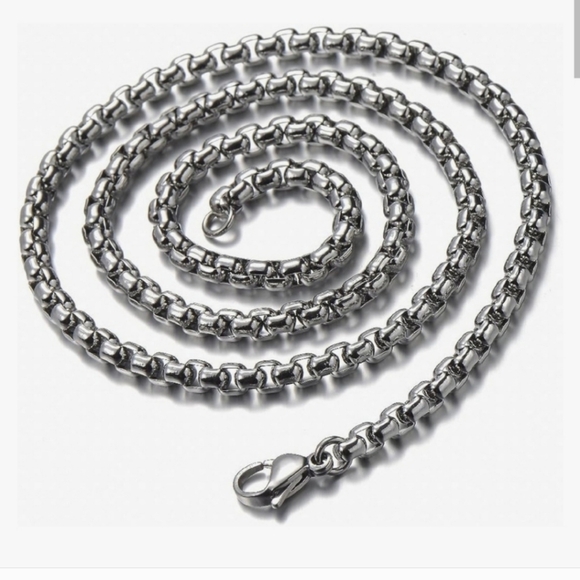 New! MEN'S .925 Silver Plated  6 Character Truth Mantra Spinner Charm Necklace. - Picture 7 of 8